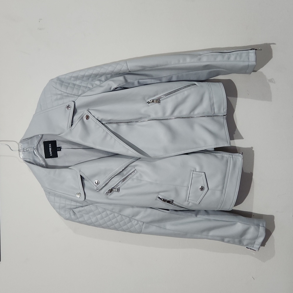 Faux leather moto jacket